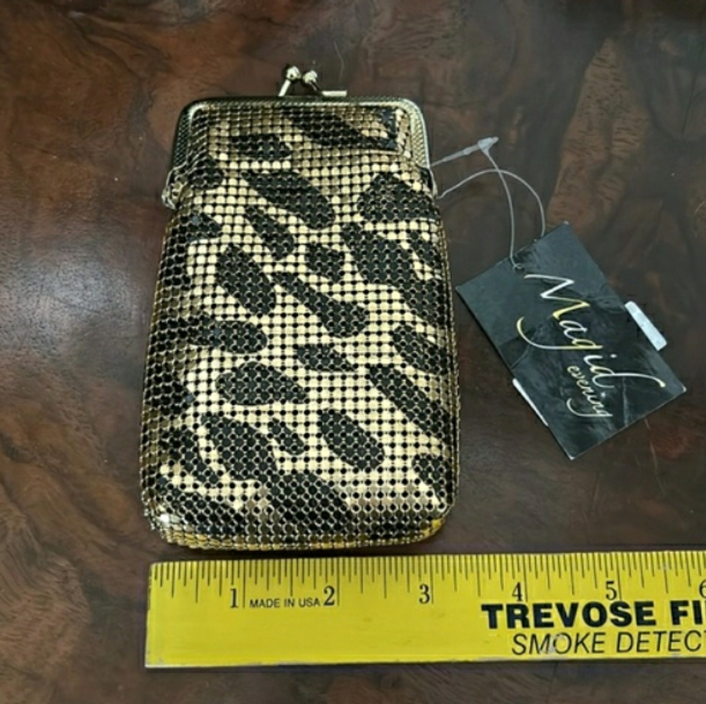 Leopard Cigarette Case Gold Black Magid Vintage Kiss Lock 🤎  NWT - Picture 6 of 9